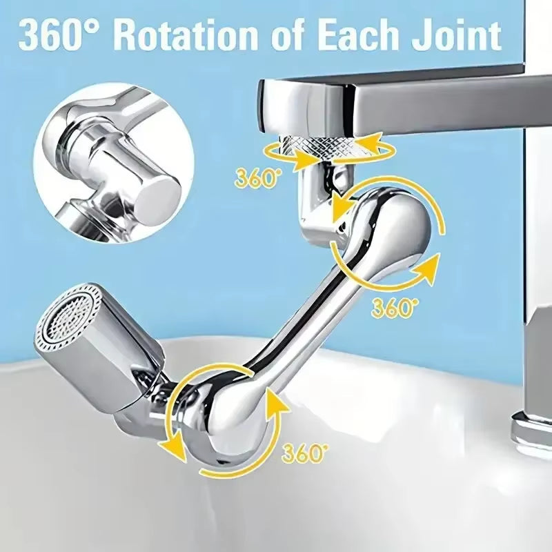 2Pcs Faucet Extender, ABS Robotic Arm,Single Mode,1080° Rotating Universal Faucet Extension, Swivel Faucet for Bathroom Sink